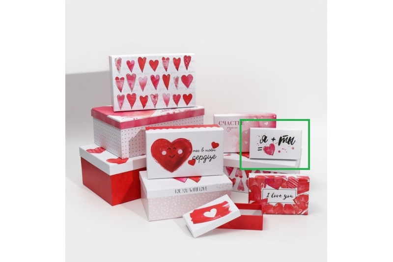Подарочная коробка "Любовь повсюду" 14*8,4*4,5 см
